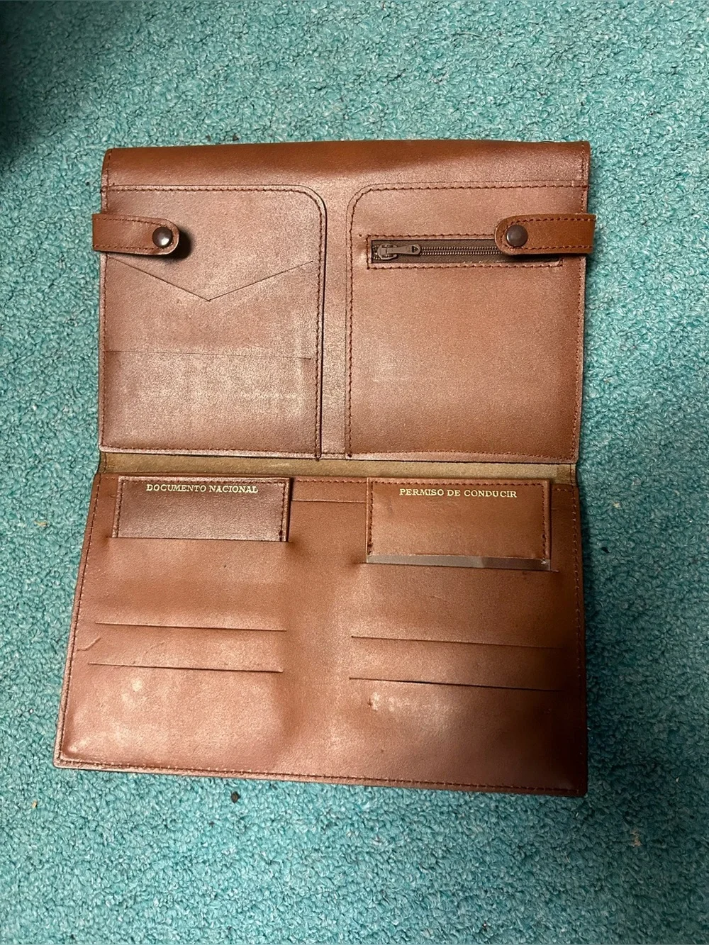 Brown Leather Travel Document Wallet
